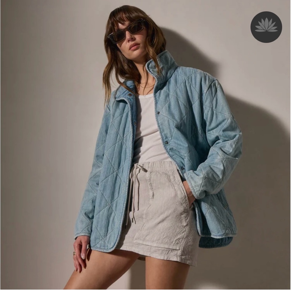 James Perse Diamond Quilted Denim Jacket